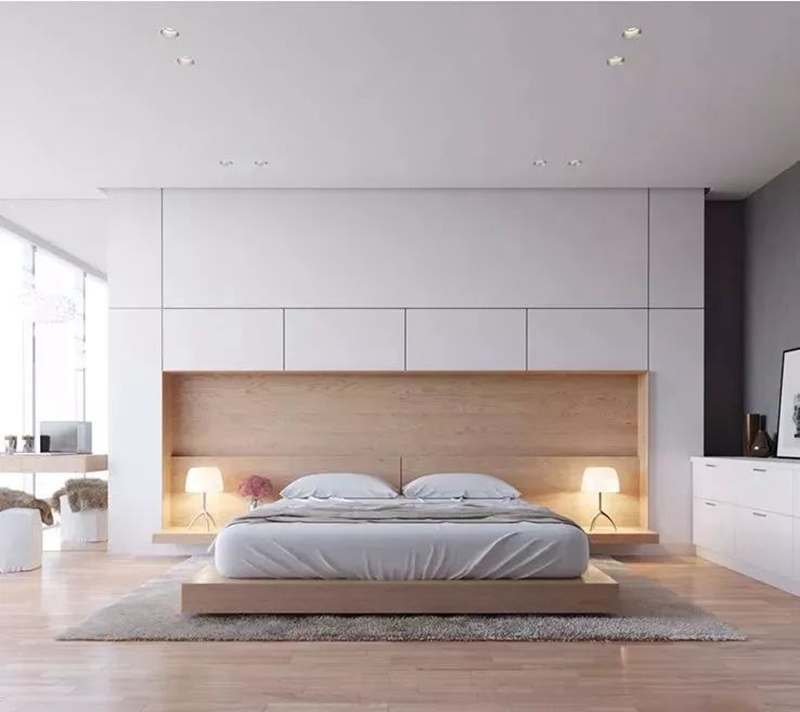 卧室不放床头柜，该怎么设计？看看这些设计吧